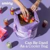 imageSMIRLY Jumbo Insulated Cooler Bag with Zippered Top  Collapsible Cooler Bags Insulated Grocery Bags for Cold and Hot Great Shopping Bag Soft Large Tote Bag Travel Insulated Bag Beach Cooler BagsPurple