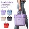 imageSMIRLY Jumbo Insulated Cooler Bag with Zippered Top  Collapsible Cooler Bags Insulated Grocery Bags for Cold and Hot Great Shopping Bag Soft Large Tote Bag Travel Insulated Bag Beach Cooler BagsPurple