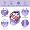 imageSMIRLY Jumbo Insulated Cooler Bag with Zippered Top  Collapsible Cooler Bags Insulated Grocery Bags for Cold and Hot Great Shopping Bag Soft Large Tote Bag Travel Insulated Bag Beach Cooler BagsPurple