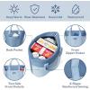 imageSMIRLY Jumbo Insulated Cooler Bag with Zippered Top  Collapsible Cooler Bags Insulated Grocery Bags for Cold and Hot Great Shopping Bag Soft Large Tote Bag Travel Insulated Bag Beach Cooler BagsBlue