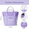 imageSMIRLY Jumbo Insulated Cooler Bag with Zippered Top  Collapsible Cooler Bags Insulated Grocery Bags for Cold and Hot Great Shopping Bag Soft Large Tote Bag Travel Insulated Bag Beach Cooler BagsPurple