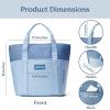 imageSMIRLY Jumbo Insulated Cooler Bag with Zippered Top  Collapsible Cooler Bags Insulated Grocery Bags for Cold and Hot Great Shopping Bag Soft Large Tote Bag Travel Insulated Bag Beach Cooler BagsBlue