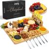 imageSMIRLY Charcuterie Boards Gift Set Charcuterie Board Set Bamboo Cheese Board Set  House Warming Gifts New Home Wedding Gifts for Couple Bridal Shower GiftYellow