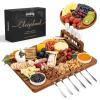 imageSMIRLY Charcuterie Boards Gift Set Charcuterie Board Set Bamboo Cheese Board Set  House Warming Gifts New Home Wedding Gifts for Couple Bridal Shower GiftBamboo Brown