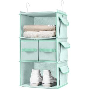 imageSMIRLY 3 Shelf Hanging Closet Organizer and Storage Shelves  Hanging Organizer for Closet Hanging Shelves for Closet Organizers and Storage Small Closet Organizer Sweater Storage for ClosetSage