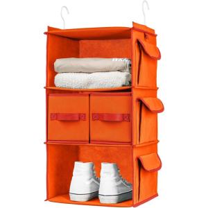 imageSMIRLY 3 Shelf Hanging Closet Organizer and Storage Shelves  Hanging Organizer for Closet Hanging Shelves for Closet Organizers and Storage Small Closet Organizer Sweater Storage for ClosetOrange