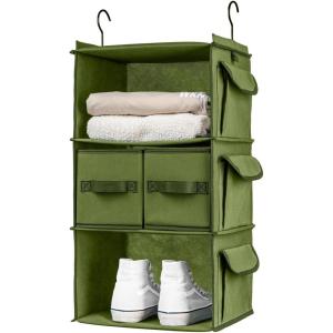 imageSMIRLY 3 Shelf Hanging Closet Organizer and Storage Shelves  Hanging Organizer for Closet Hanging Shelves for Closet Organizers and Storage Small Closet Organizer Sweater Storage for ClosetGreen