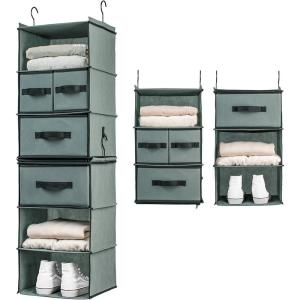 imageSMIRLY 6 Shelf Hanging Closet Organizer and Storage Shelves  Hanging Organizer for Closet Hanging Shelves for Closet Organizers and Storage Large Closet Organizer Sweater Storage for ClosetGrey