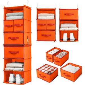 imageSMIRLY 6 Shelf Hanging Closet Organizer and Storage Shelves  Hanging Organizer for Closet Hanging Shelves for Closet Organizers and Storage Large Closet Organizer Sweater Storage for ClosetOrange