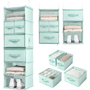 imageSMIRLY 6 Shelf Hanging Closet Organizer and Storage Shelves  Hanging Organizer for Closet Hanging Shelves for Closet Organizers and Storage Large Closet Organizer Sweater Storage for ClosetSage