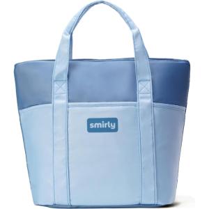 imageSMIRLY Jumbo Insulated Cooler Bag with Zippered Top  Collapsible Cooler Bags Insulated Grocery Bags for Cold and Hot Great Shopping Bag Soft Large Tote Bag Travel Insulated Bag Beach Cooler BagsBlue