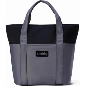 imageSMIRLY Jumbo Insulated Cooler Bag with Zippered Top  Collapsible Cooler Bags Insulated Grocery Bags for Cold and Hot Great Shopping Bag Soft Large Tote Bag Travel Insulated Bag Beach Cooler BagsGrey