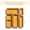 imageSMIRLY 8Piece Bamboo Kitchen Drawer Organizer Set for Large and Small Utensils Multiuse Storage Box  Bathroom Nightstand Jewelry Cutlery Knife Spice Towel Junk Drawer TrayBamboo Natural