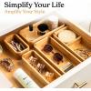 imageSMIRLY 8Piece Bamboo Kitchen Drawer Organizer Set for Large and Small Utensils Multiuse Storage Box  Bathroom Nightstand Jewelry Cutlery Knife Spice Towel Junk Drawer TrayPink