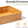 imageSMIRLY 8Piece Bamboo Kitchen Drawer Organizer Set for Large and Small Utensils Multiuse Storage Box  Bathroom Nightstand Jewelry Cutlery Knife Spice Towel Junk Drawer TrayBamboo Natural