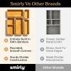 imageSMIRLY 8Piece Bamboo Kitchen Drawer Organizer Set for Large and Small Utensils Multiuse Storage Box  Bathroom Nightstand Jewelry Cutlery Knife Spice Towel Junk Drawer TrayBamboo Natural