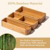 imageSMIRLY 8Piece Bamboo Kitchen Drawer Organizer Set for Large and Small Utensils Multiuse Storage Box  Bathroom Nightstand Jewelry Cutlery Knife Spice Towel Junk Drawer TrayBamboo Natural