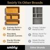 imageSMIRLY 8Piece Bamboo Kitchen Drawer Organizer Set for Large and Small Utensils Multiuse Storage Box  Bathroom Nightstand Jewelry Cutlery Knife Spice Towel Junk Drawer TrayBamboo Natural