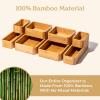 imageSMIRLY 8Piece Bamboo Kitchen Drawer Organizer Set for Large and Small Utensils Multiuse Storage Box  Bathroom Nightstand Jewelry Cutlery Knife Spice Towel Junk Drawer TrayBamboo Natural