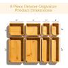 imageSMIRLY 8Piece Bamboo Kitchen Drawer Organizer Set for Large and Small Utensils Multiuse Storage Box  Bathroom Nightstand Jewelry Cutlery Knife Spice Towel Junk Drawer TrayBamboo Natural