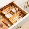 imageSMIRLY 8Piece Bamboo Kitchen Drawer Organizer Set for Large and Small Utensils Multiuse Storage Box  Bathroom Nightstand Jewelry Cutlery Knife Spice Towel Junk Drawer TrayBamboo Natural