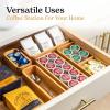 imageSMIRLY 8Piece Bamboo Kitchen Drawer Organizer Set for Large and Small Utensils Multiuse Storage Box  Bathroom Nightstand Jewelry Cutlery Knife Spice Towel Junk Drawer TrayPink