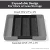 imageSMIRLY Bamboo Kitchen Drawer Organizer For Silverware Tray For Drawer Silverware Organizer Silverware Drawer Organizer Utensil Organizer For Kitchen Drawers Kitchen Drawer OrganizerBlack