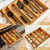 imageSMIRLY Bamboo Kitchen Drawer Organizer For Silverware Tray For Drawer Silverware Organizer Silverware Drawer Organizer Utensil Organizer For Kitchen Drawers Kitchen Drawer OrganizerNatural