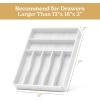 imageSMIRLY Bamboo Kitchen Drawer Organizer For Silverware Tray For Drawer Silverware Organizer Silverware Drawer Organizer Utensil Organizer For Kitchen Drawers Kitchen Drawer OrganizerCream White