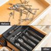 imageSMIRLY Bamboo Kitchen Drawer Organizer For Silverware Tray For Drawer Silverware Organizer Silverware Drawer Organizer Utensil Organizer For Kitchen Drawers Kitchen Drawer OrganizerBlack
