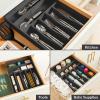 imageSMIRLY Bamboo Kitchen Drawer Organizer For Silverware Tray For Drawer Silverware Organizer Silverware Drawer Organizer Utensil Organizer For Kitchen Drawers Kitchen Drawer OrganizerBlack