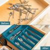 imageSMIRLY Bamboo Kitchen Drawer Organizer For Silverware Tray For Drawer Silverware Organizer Silverware Drawer Organizer Utensil Organizer For Kitchen Drawers Kitchen Drawer OrganizerBlue