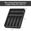 imageSMIRLY Bamboo Kitchen Drawer Organizer For Silverware Tray For Drawer Silverware Organizer Silverware Drawer Organizer Utensil Organizer For Kitchen Drawers Kitchen Drawer OrganizerBlack