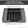 imageSMIRLY Bamboo Kitchen Drawer Organizer For Silverware Tray For Drawer Silverware Organizer Silverware Drawer Organizer Utensil Organizer For Kitchen Drawers Kitchen Drawer OrganizerBlack
