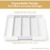 imageSMIRLY Bamboo Kitchen Drawer Organizer For Silverware Tray For Drawer Silverware Organizer Silverware Drawer Organizer Utensil Organizer For Kitchen Drawers Kitchen Drawer OrganizerCream White