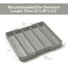 imageSMIRLY Bamboo Kitchen Drawer Organizer For Silverware Tray For Drawer Silverware Organizer Silverware Drawer Organizer Utensil Organizer For Kitchen Drawers Kitchen Drawer OrganizerGrey