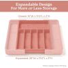 imageSMIRLY Bamboo Kitchen Drawer Organizer For Silverware Tray For Drawer Silverware Organizer Silverware Drawer Organizer Utensil Organizer For Kitchen Drawers Kitchen Drawer OrganizerPink
