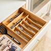 imageSMIRLY Bamboo Kitchen Drawer Organizer For Silverware Tray For Drawer Silverware Organizer Silverware Drawer Organizer Utensil Organizer For Kitchen Drawers Kitchen Drawer OrganizerGrey