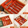 imageSMIRLY Bamboo Kitchen Drawer Organizer For Silverware Tray For Drawer Silverware Organizer Silverware Drawer Organizer Utensil Organizer For Kitchen Drawers Kitchen Drawer OrganizerOrange