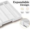 imageSMIRLY Bamboo Kitchen Drawer Organizer For Silverware Tray For Drawer Silverware Organizer Silverware Drawer Organizer Utensil Organizer For Kitchen Drawers Kitchen Drawer OrganizerCream White