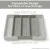 imageSMIRLY Bamboo Kitchen Drawer Organizer For Silverware Tray For Drawer Silverware Organizer Silverware Drawer Organizer Utensil Organizer For Kitchen Drawers Kitchen Drawer OrganizerGrey
