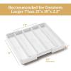 imageSMIRLY Bamboo Kitchen Drawer Organizer For Silverware Tray For Drawer Silverware Organizer Silverware Drawer Organizer Utensil Organizer For Kitchen Drawers Kitchen Drawer OrganizerCream White