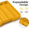 imageSMIRLY Bamboo Kitchen Drawer Organizer For Silverware Tray For Drawer Silverware Organizer Silverware Drawer Organizer Utensil Organizer For Kitchen Drawers Kitchen Drawer OrganizerYellow