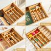 imageSMIRLY Bamboo Kitchen Drawer Organizer For Silverware Tray For Drawer Silverware Organizer Silverware Drawer Organizer Utensil Organizer For Kitchen Drawers Kitchen Drawer OrganizerNatural