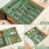 imageSMIRLY Bamboo Kitchen Drawer Organizer For Silverware Tray For Drawer Silverware Organizer Silverware Drawer Organizer Utensil Organizer For Kitchen Drawers Kitchen Drawer OrganizerGreen