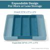imageSMIRLY Bamboo Kitchen Drawer Organizer For Silverware Tray For Drawer Silverware Organizer Silverware Drawer Organizer Utensil Organizer For Kitchen Drawers Kitchen Drawer OrganizerBlue