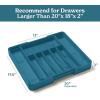 imageSMIRLY Bamboo Kitchen Drawer Organizer For Silverware Tray For Drawer Silverware Organizer Silverware Drawer Organizer Utensil Organizer For Kitchen Drawers Kitchen Drawer OrganizerBlue