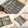 imageSMIRLY Bamboo Kitchen Drawer Organizer For Silverware Tray For Drawer Silverware Organizer Silverware Drawer Organizer Utensil Organizer For Kitchen Drawers Kitchen Drawer OrganizerGrey