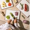 imageSMIRLY Plastic Cutting Board Set With Holder Dishwasher Safe Plastic Cutting Boards Set for Kitchen Cutting Boards for Kitchen  Plastic Chopping Board SetGreyWhite