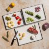 imageSMIRLY Plastic Cutting Board Set With Holder Dishwasher Safe Plastic Cutting Boards Set for Kitchen Cutting Boards for Kitchen  Plastic Chopping Board SetBlackWhite